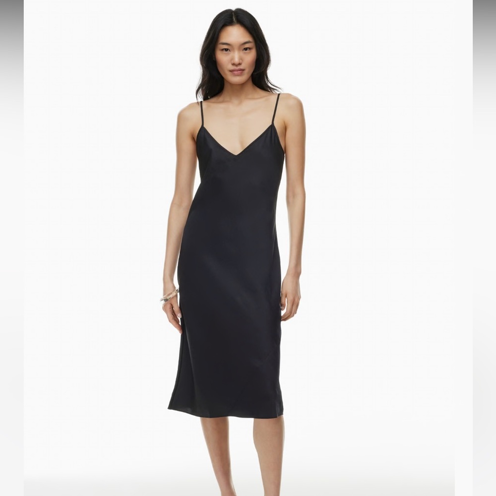 Aritzia Wilfred Only Slip Satin Midi Dress